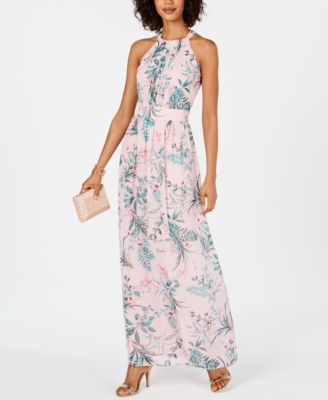 Pleated Floral-Print Maxi Dress ...